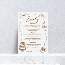 Load image into Gallery viewer, Charlotte  Personalised Menu

