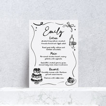 Load image into Gallery viewer, Charlotte  Personalised Menu
