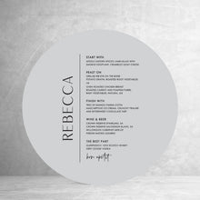 Load image into Gallery viewer, Circle Personalised Menu
