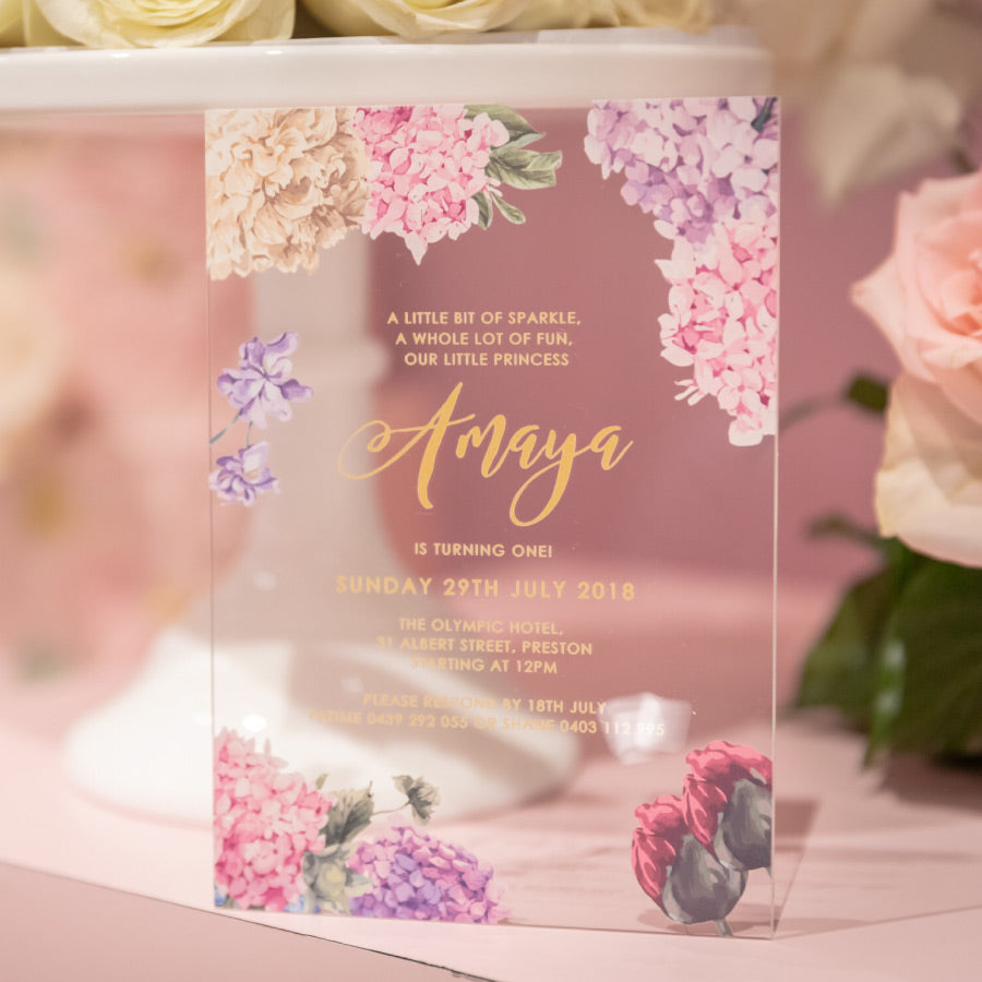 Amaya Acrylic Invite